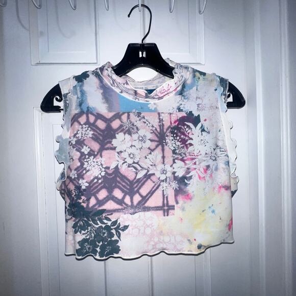 Free People Movement Good Karma Floral Square Neck Crop Top Size Medium - Picture 1 of 6